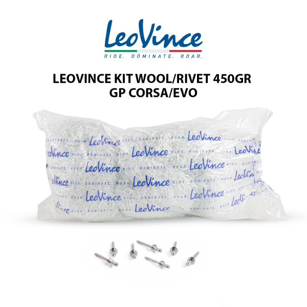 Leovince Kit Wool Glass Wool Rivet 450Gr Knalpot Leovince Gp Corsa/Evo Original