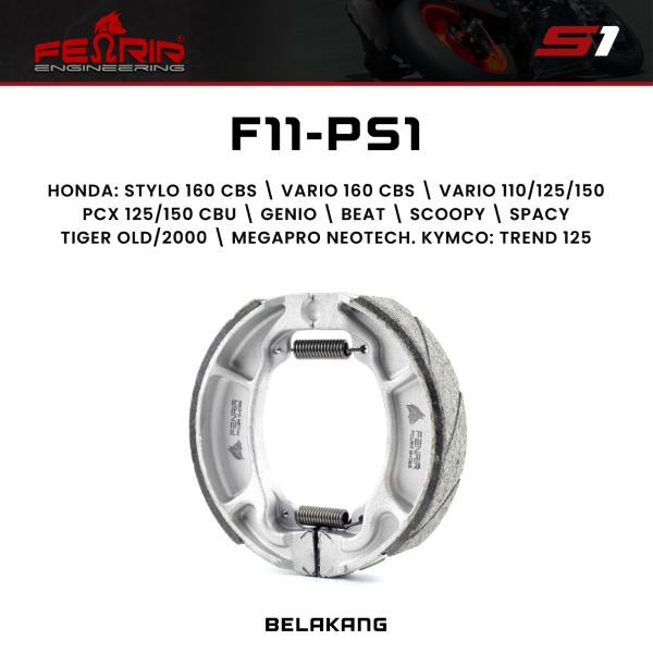 Kampas Rem Belakang Fenrir Tromol Stylo Vario 160 CBS F11-PS1