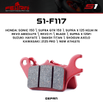 Kampas Rem Depan Fenrir Supra X 125 Fi Helm In Revo Absolute Blade Hayate Supra GTR Sonic 150 S1-F117