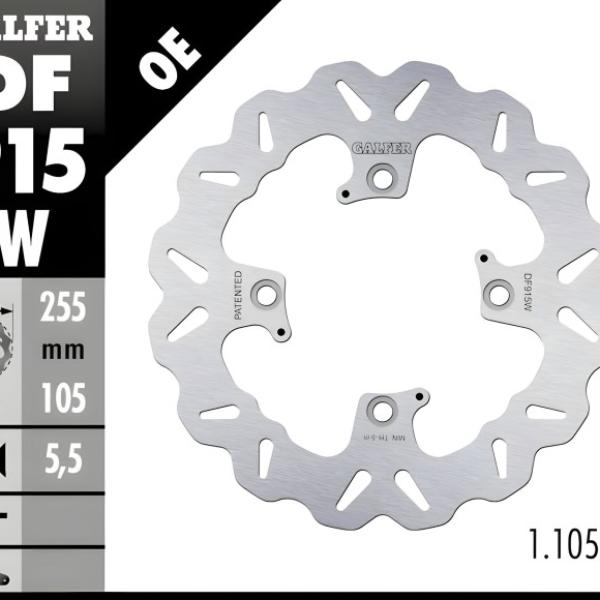Disc Brake Galfer Fixed Belakang Triumph Scrambler 255mm Disc Wave
