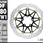 Disc Brake Galfer Floatech Depan Ducati 848/V2 319.5mm Disc Wave