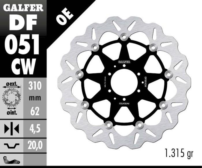 Disc Brake Galfer Floating Complete Depan CRF1100 310mm Disc Wave