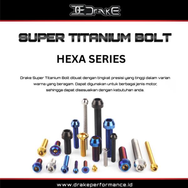 Drake Baut L Titanium M10 Hexa Series Grade 5 Original