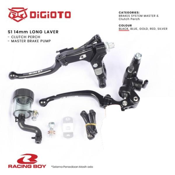 Paket Bundling Racing Boy RCB Master Rem Radial S1 14mm Long Lever Kanan + S1 Cable Only