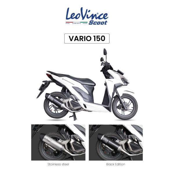 Knalpot Racing Matic Leovince LV Scoot Fullsystem Honda Vario150 150 with Drake Header Stainless Original